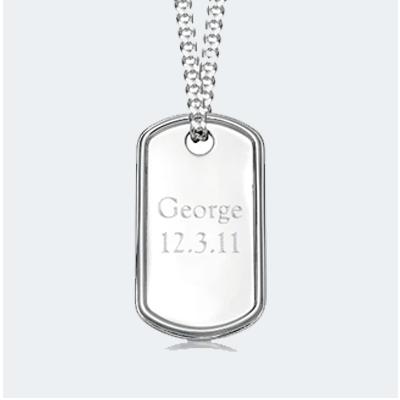 Silver dog tags engraved deals
