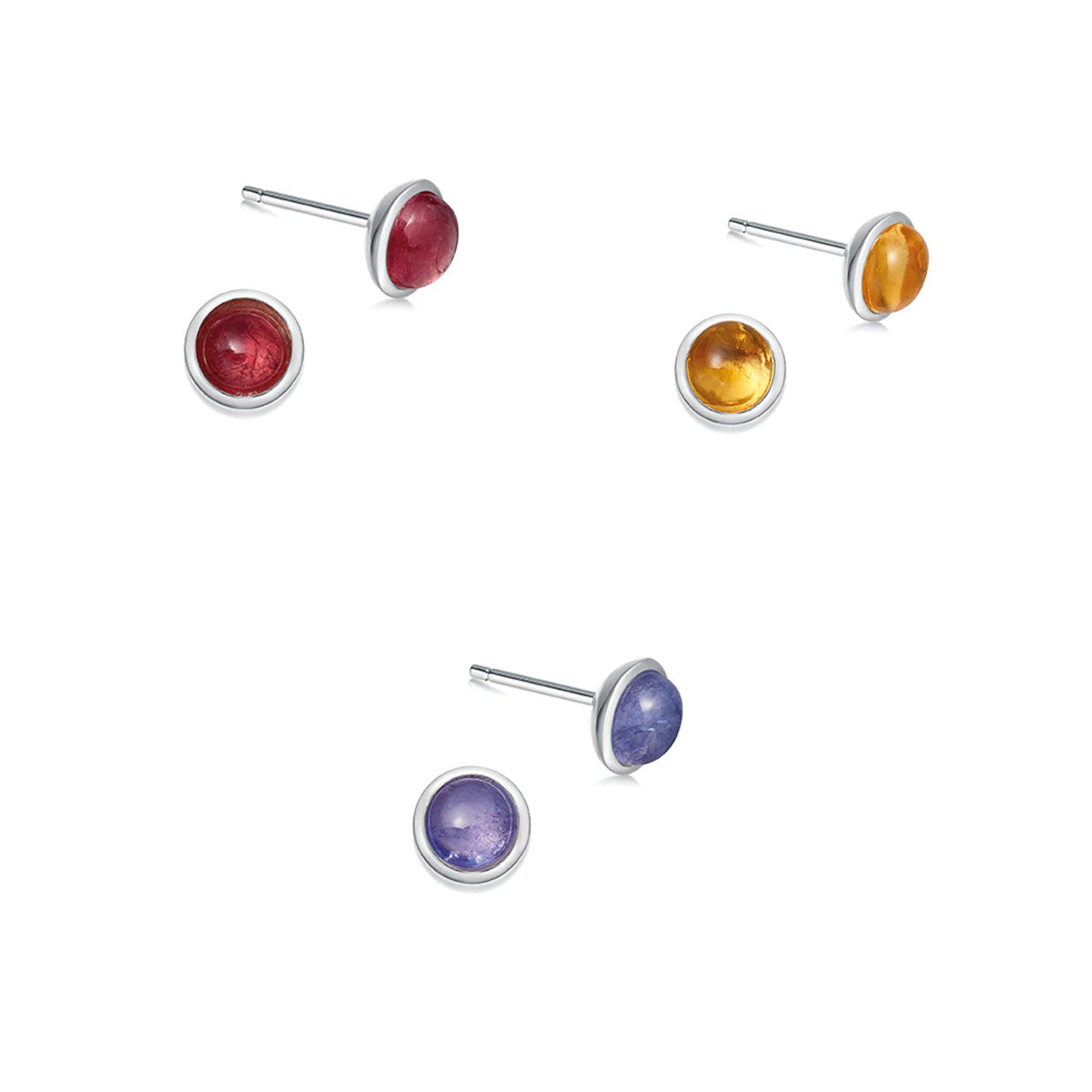Sterling Silver Birthstone Stud Earrings Hersey Son Silversmiths