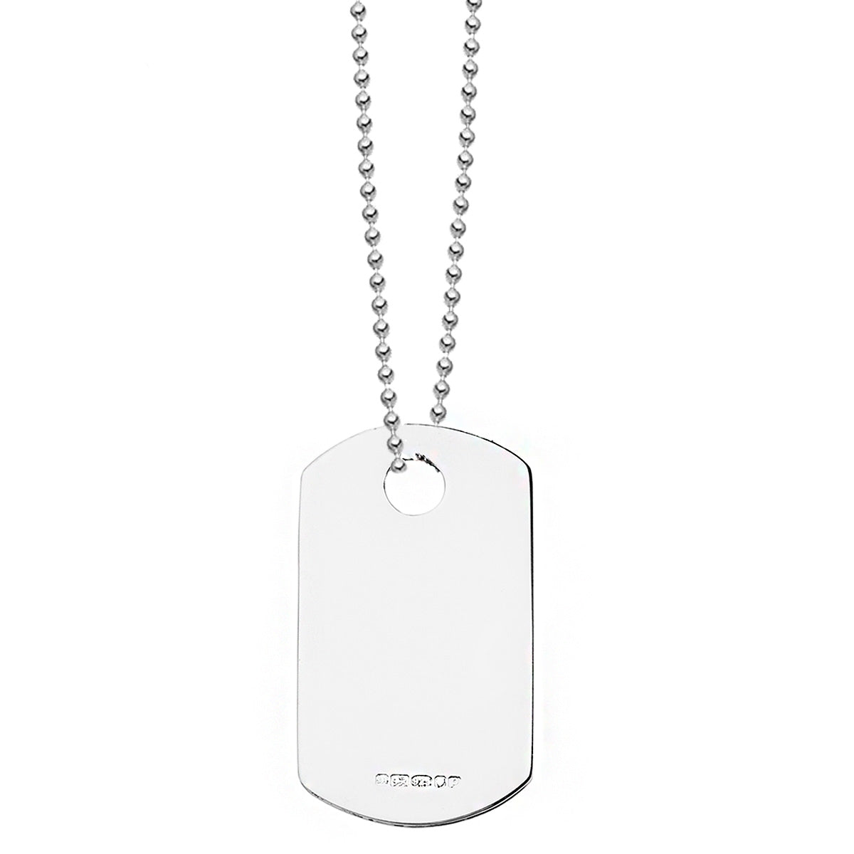Personalised silver dog tag necklace on sale