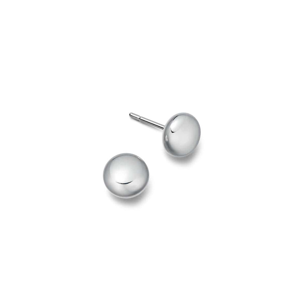 Sterling Silver Soft Edge Round Stud Earrings Hersey