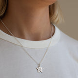 Hammered Silver Star Necklace