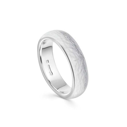 Deluxe Hammered Sterling Silver Court Ring - 6mm