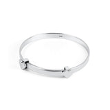 Child's Silver Expanding Bangle With Hearts