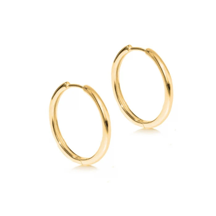 Classic Gold Plated Hinged Hoop Earrings Hersey Son Silversmiths