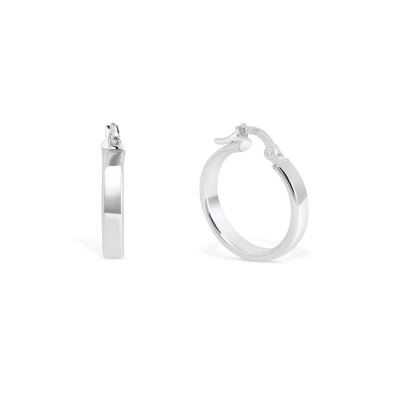 Classic Silver Flat Hoops from Hersey & Son