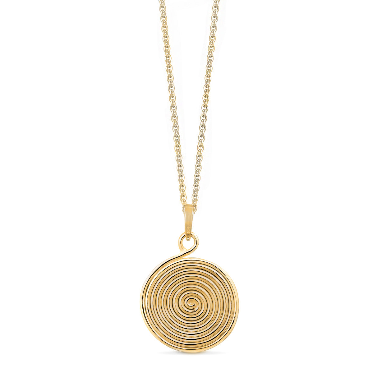 Sterling Silver or Gold Plated Spiral Necklace