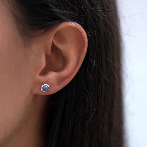 Sterling Silver Birthstone Stud Earrings