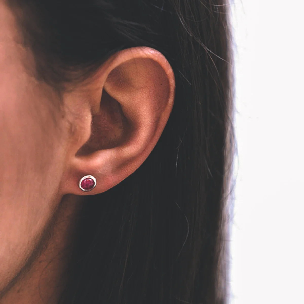 Sterling Silver Birthstone Stud Earrings