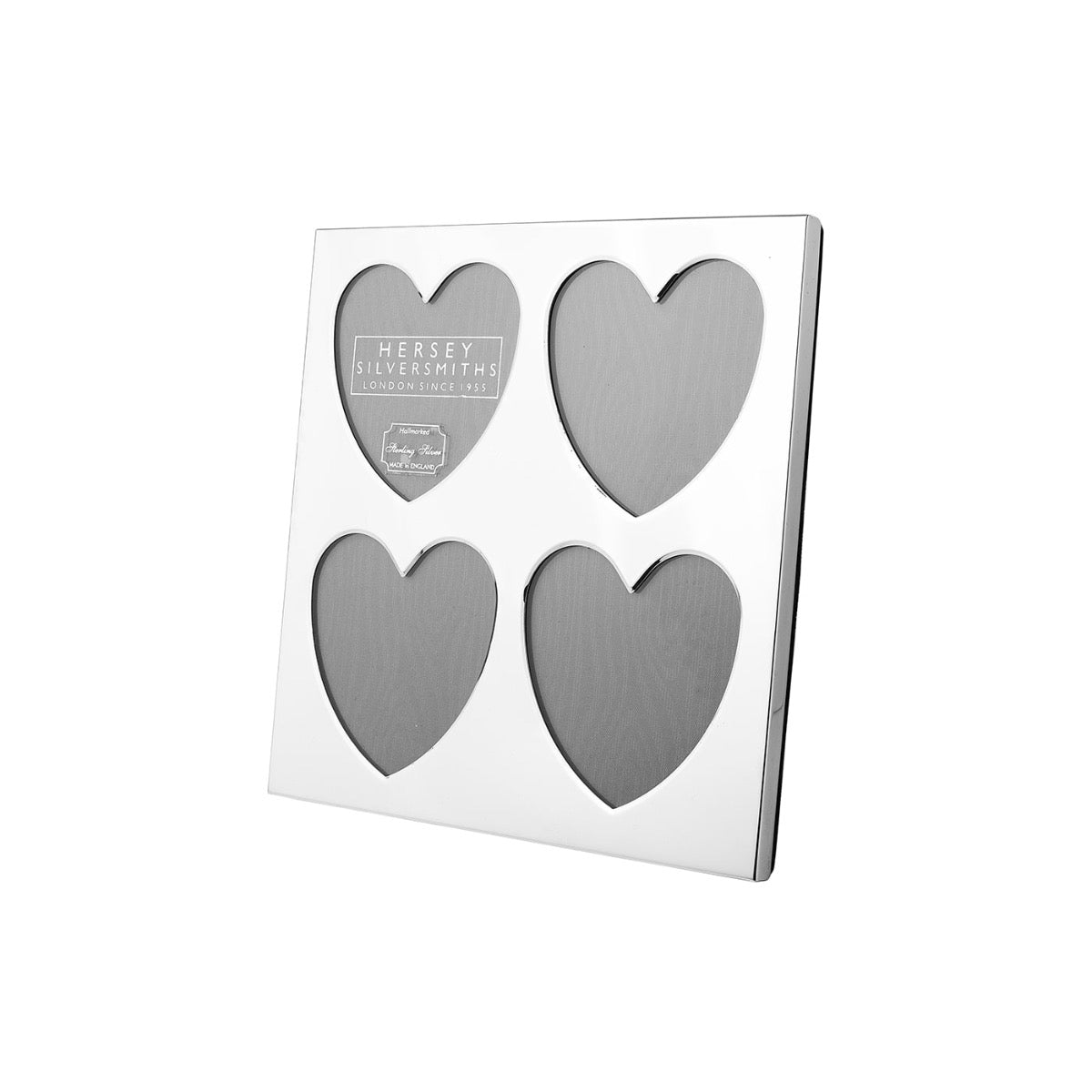 Silver 4 heart square frame
