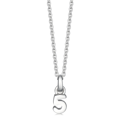 silver 5 number necklace