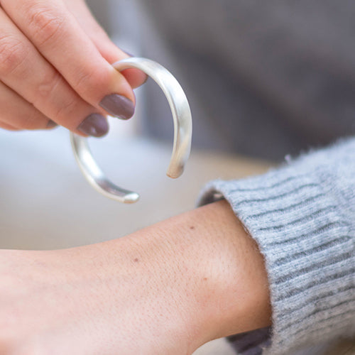 Silver open 8mm bangle