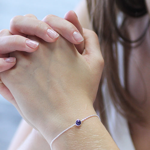 Amethyst birthstone bracelet