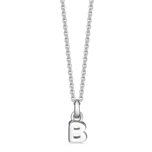 Mini Silver Letter "B" Initial Necklace