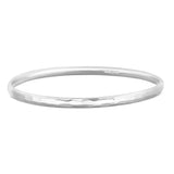 Silver Bangle No.2 - Hammered 4mm - hersey-and-son