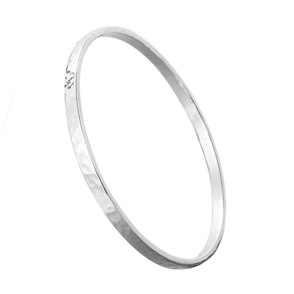 Silver Bangle No.3 - Hammered - hersey-and-son