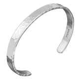 Silver Secret Message Open Bangle - Hammered - hersey-and-son