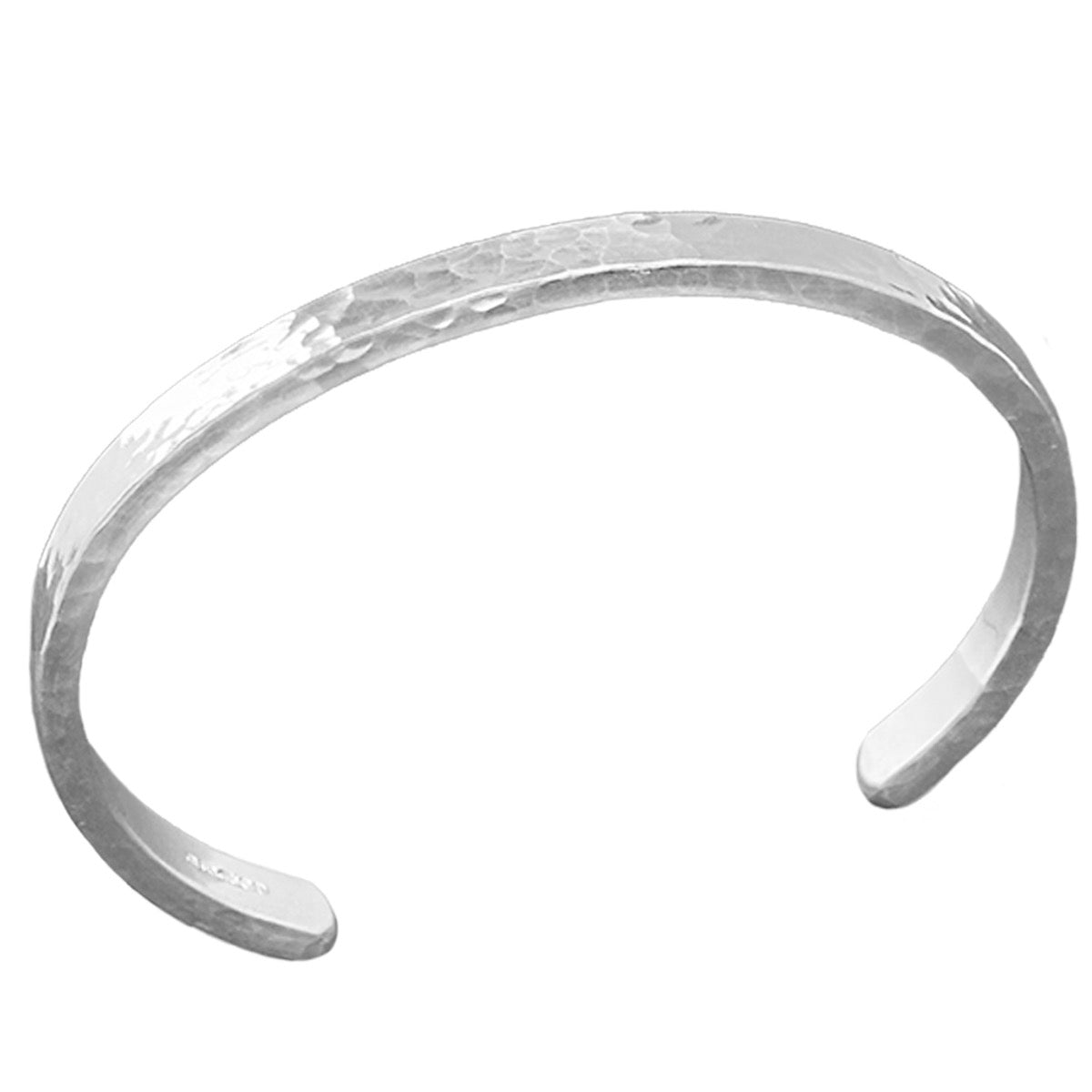 Silver Mens beaten bracelet