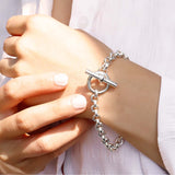 Silver T-bar Belcher Chain Bracelet - hersey-and-son