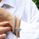 Silver T-bar Belcher Chain Bracelet - hersey-and-son