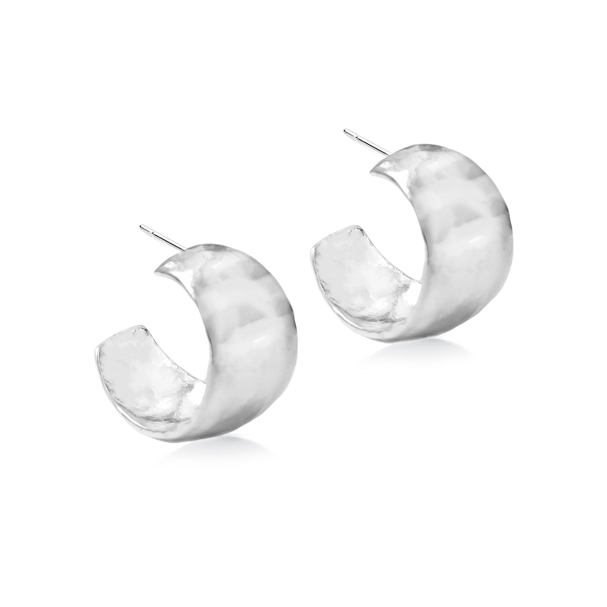 Silver Bubble Hoop Earrings