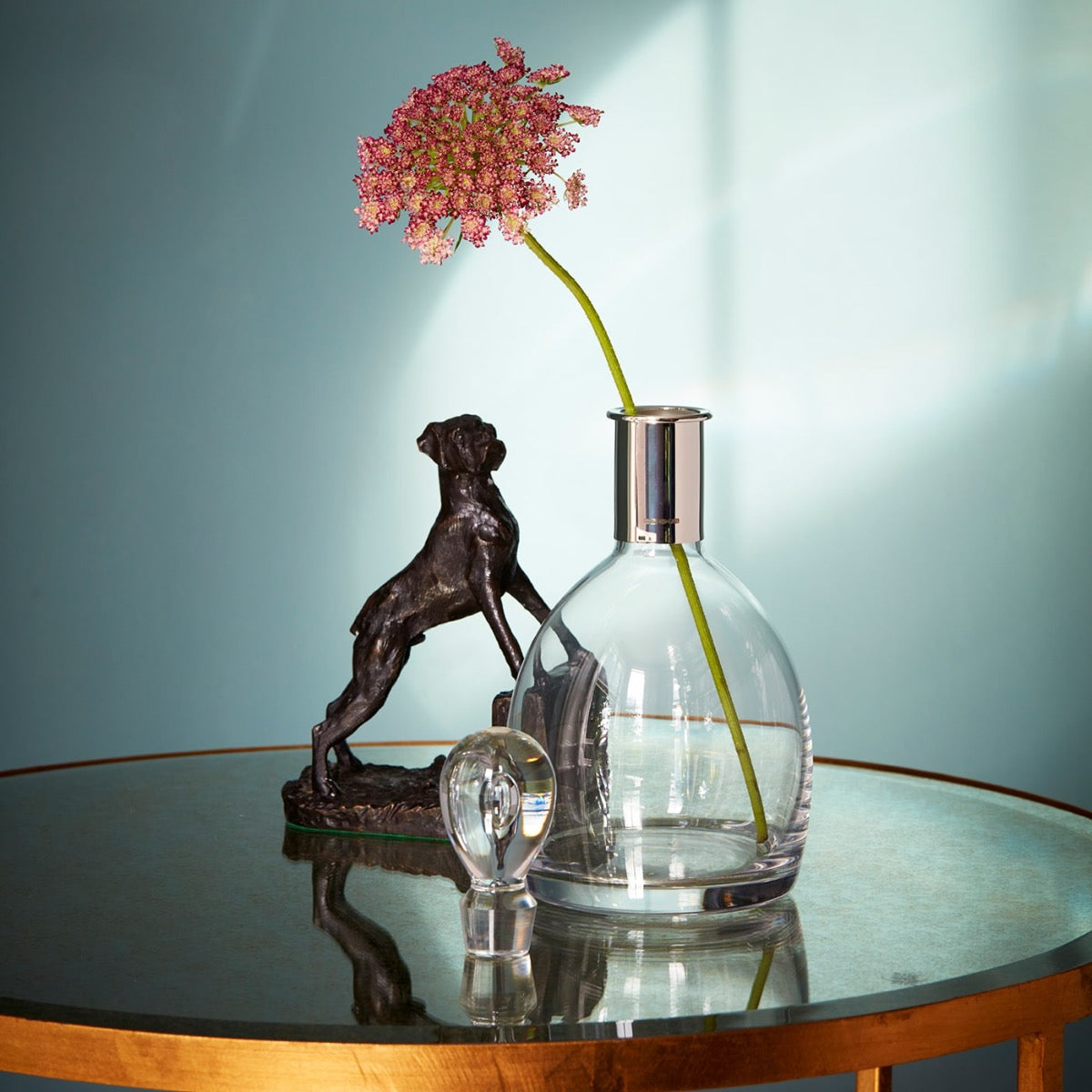 Silver and crystal decanter