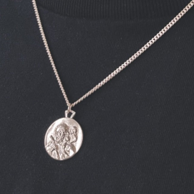 Deluxe Sterling Silver St Christopher Necklace