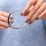 Elliptical Oval Forged Silver Bangle - hersey-and-son