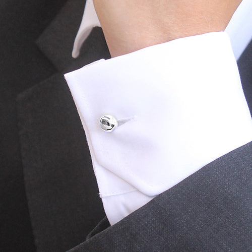 Silver dumbbell cufflinks