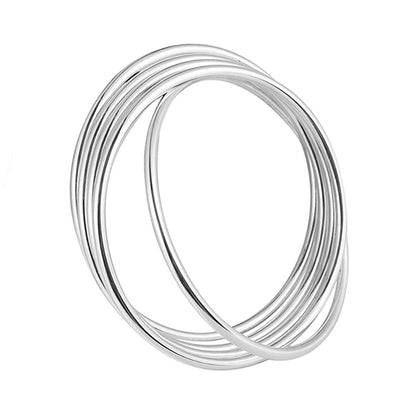 Cinq Bracelet - Five Interlocking Silver Bangles