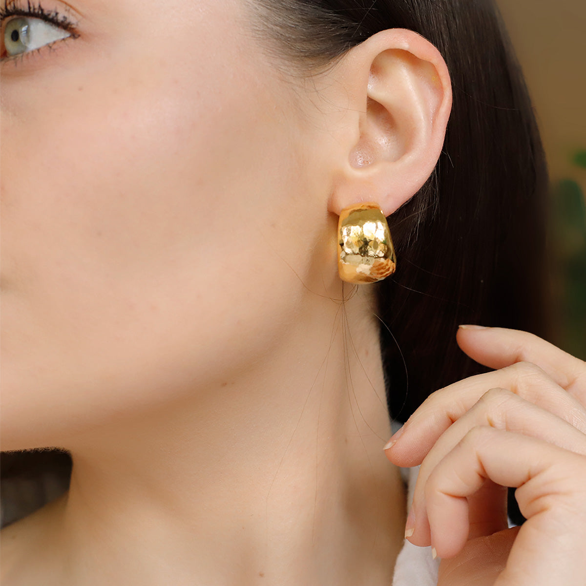 Gold Plated Bubble Hoop Earrings