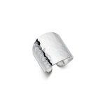 Adjustable Wide Sterling Silver Ring - Hammered - hersey-and-son