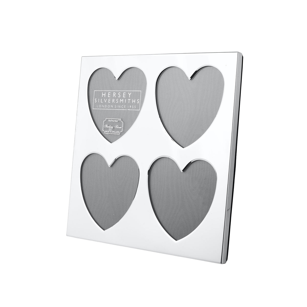Heart Silver Photograph Frame -  Quadruple