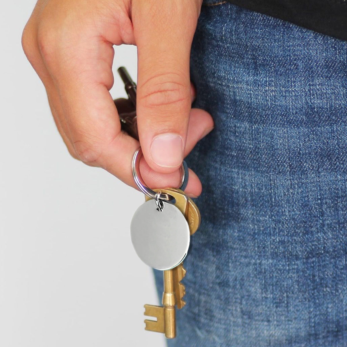 Classic Round Silver Keyring - hersey-and-son
