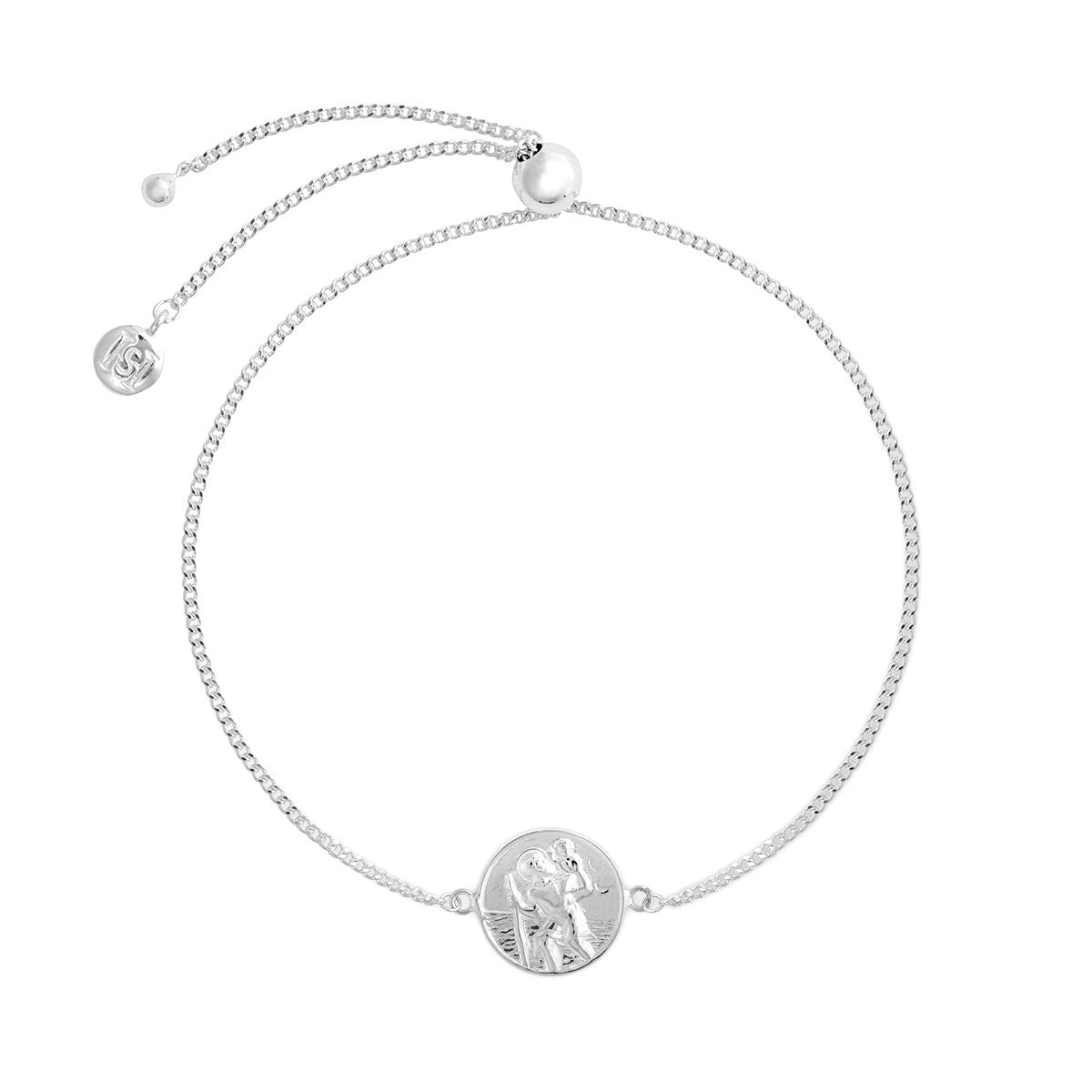 Sterling Silver St Christopher Chain Bracelet Engravable