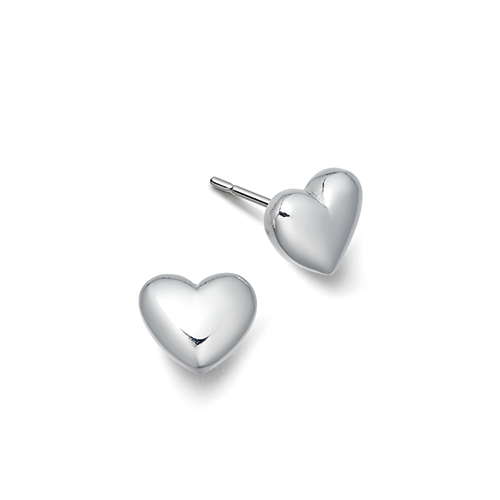Silver sales heart studs