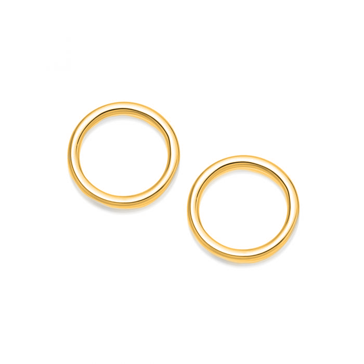 Medium Gold Plated Front facing hoop earring