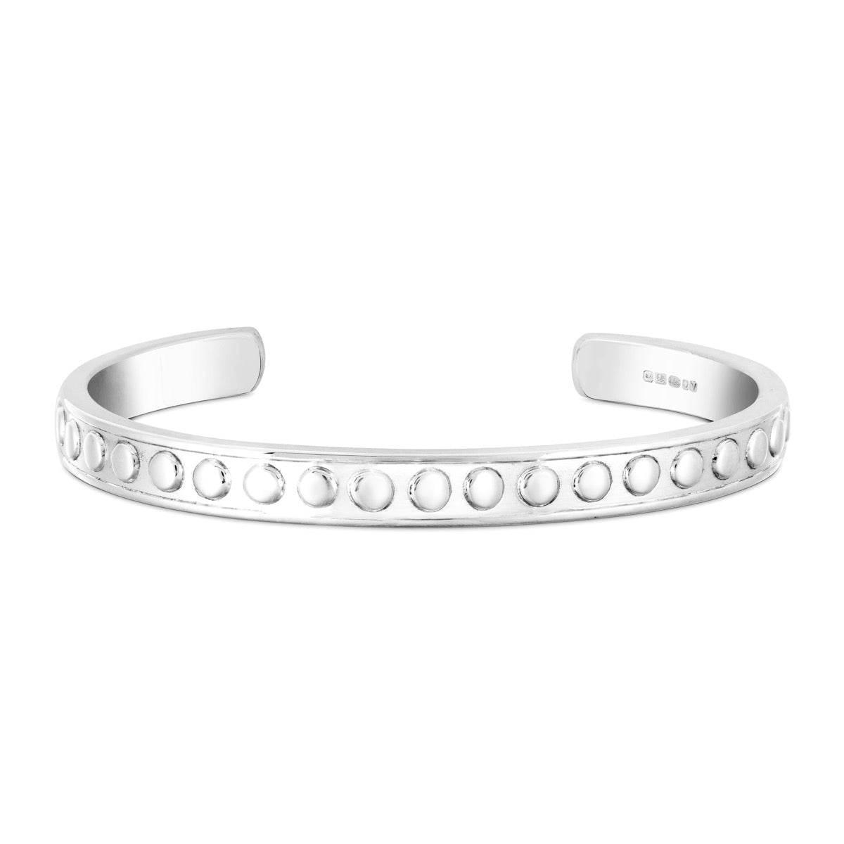 Beaded Silver Mens Cuff Bracelet - hersey-and-son