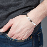 Mens Silver Bracelet Deluxe Slim - hersey-and-son