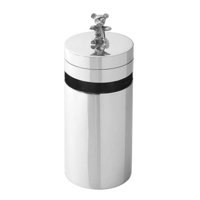 Silver Teddy Money Box