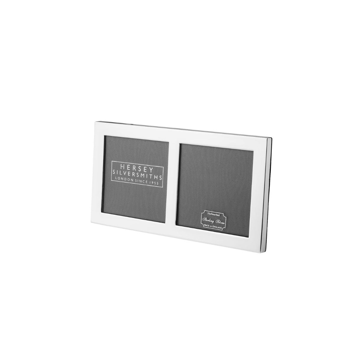 Silver double photo frame
