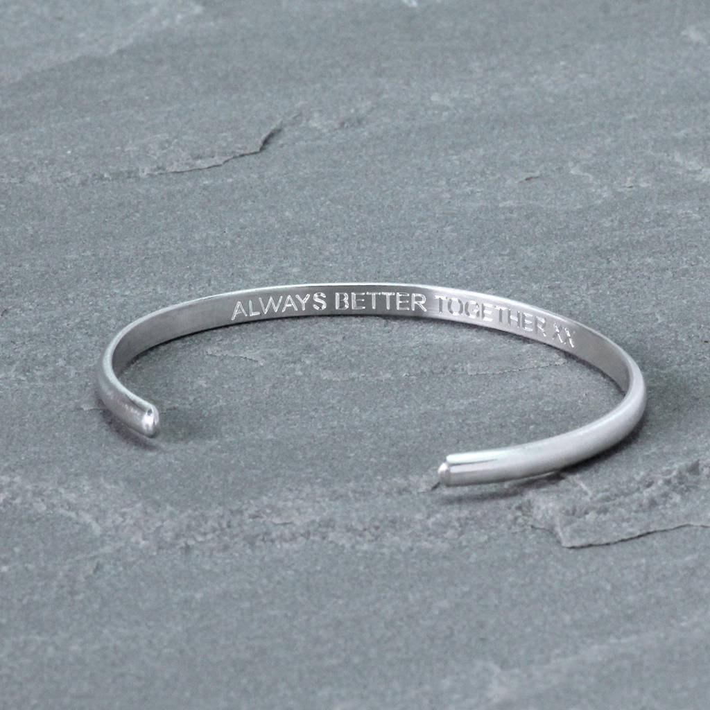 Slim Sterling Silver Message Bracelet - hersey-and-son