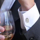 Standard Silver Oval Cufflinks - hersey-and-son