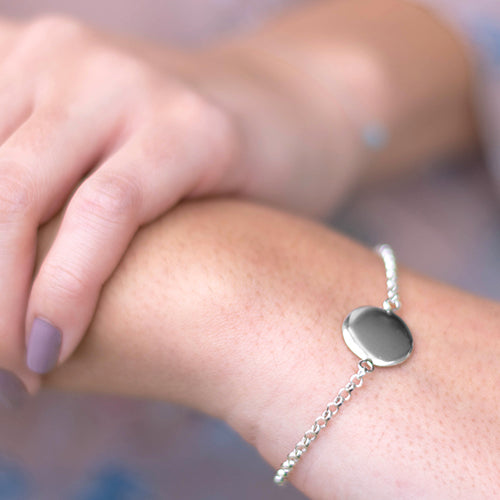 Silver pebble bracelet
