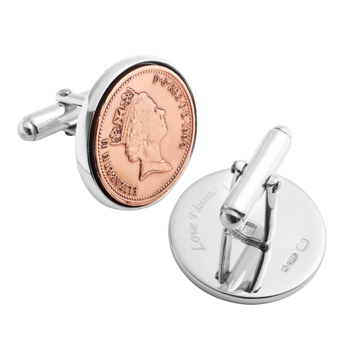 Sterling Silver Lucky Penny Cufflinks - hersey-and-son