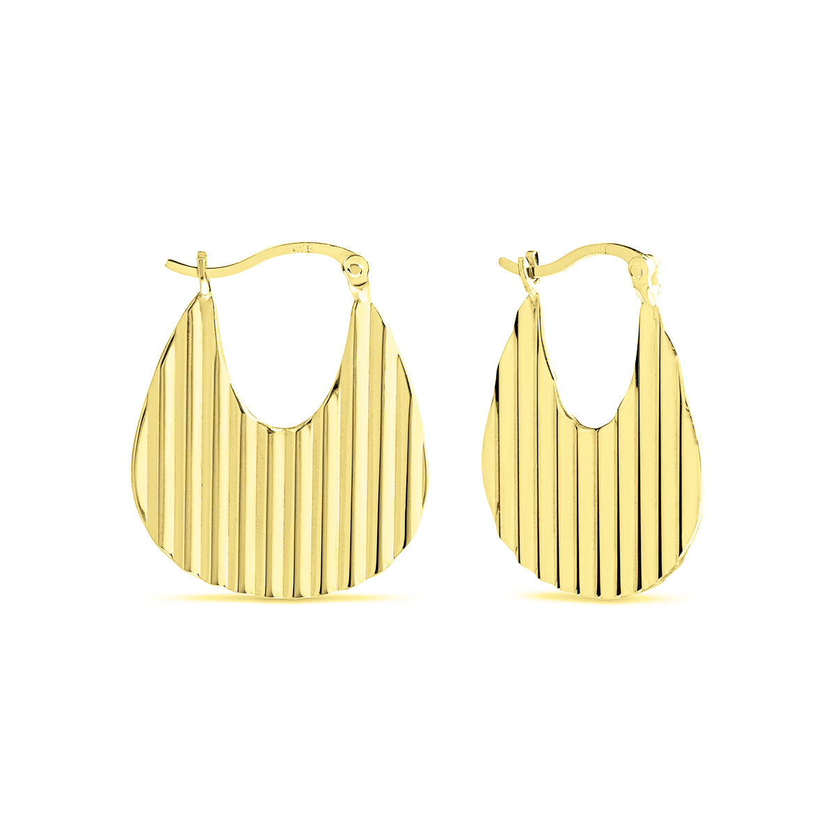 22ct Gold Plated & Sterling Silver Deco Fan Earrings