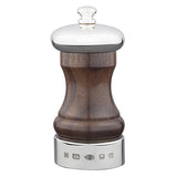 Silver Cap-Band & Rosewood Capstan 4" Saltmill - hersey-and-son
