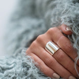 Adjustable Wide Sterling Silver Ring - hersey-and-son