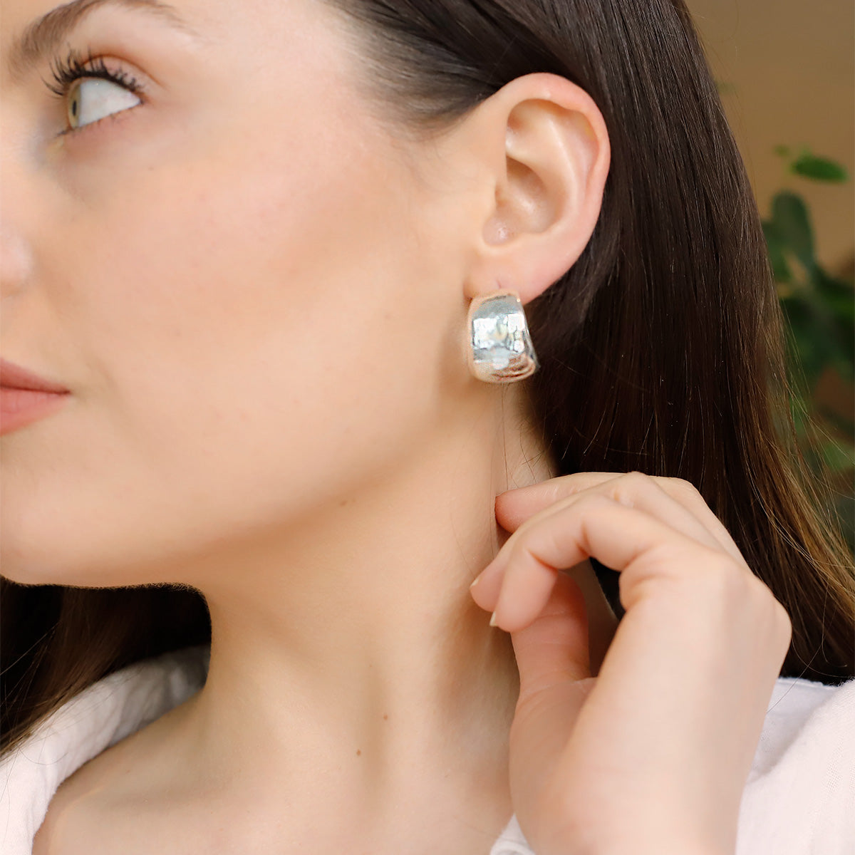Silver Bubble Hoop Earrings