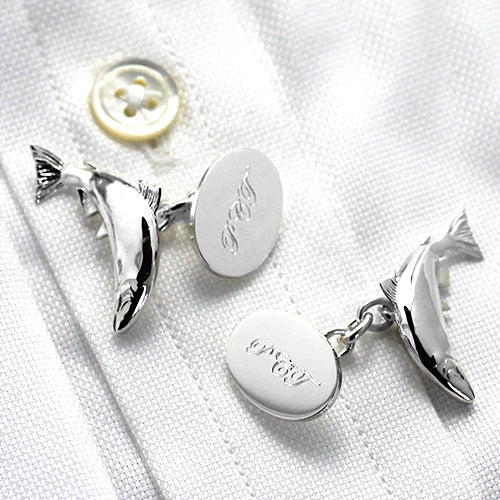 Silver Trout Cufflinks - hersey-and-son