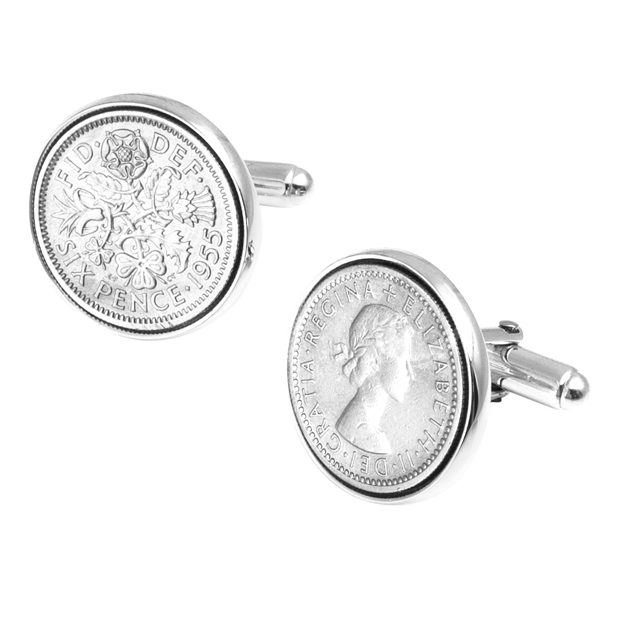 Sterling Silver Lucky Sixpence Cufflinks